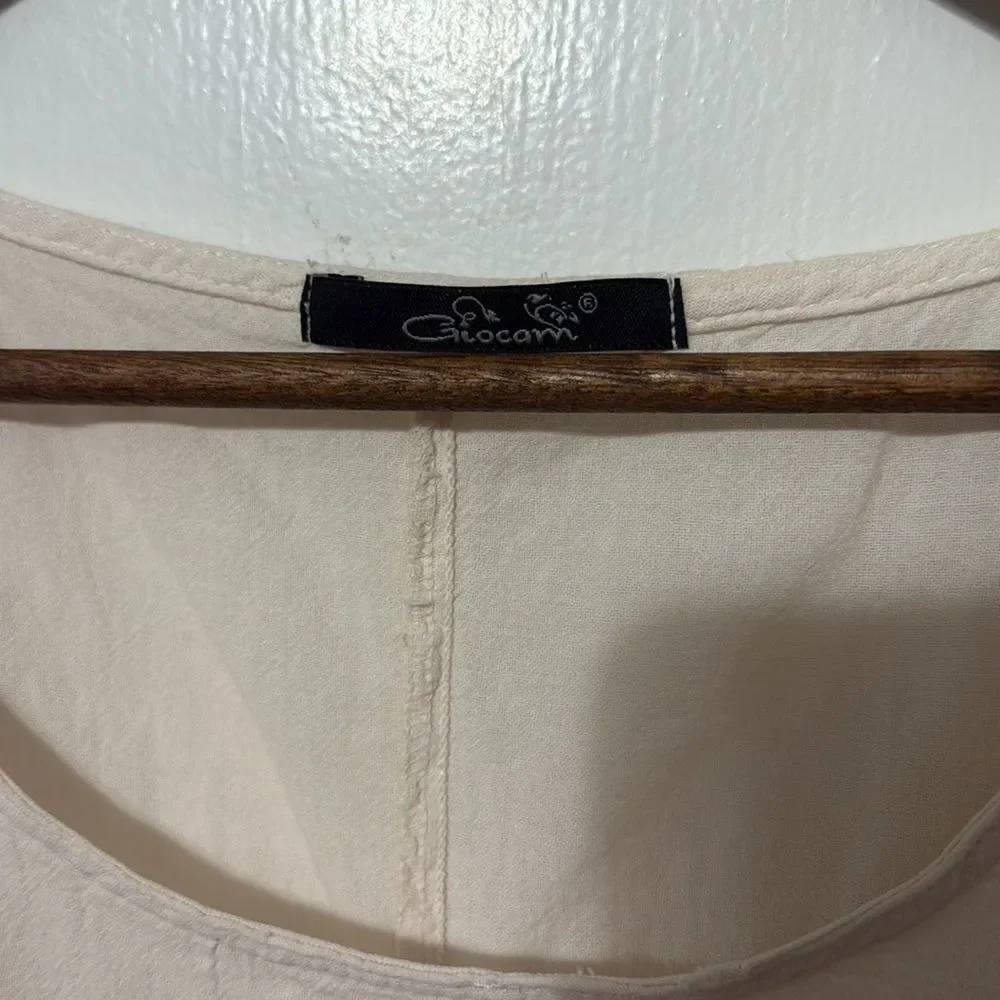 NWT Giocam 100% Peruvian Cotton Tank Dress with Pockets Lagenlook - Picture 7 of 14